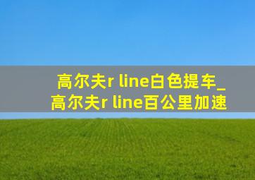 高尔夫r line白色提车_高尔夫r line百公里加速